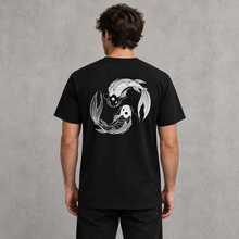 Load image into Gallery viewer, Philologa Tao Koi Yin Yang Tee black back worn view