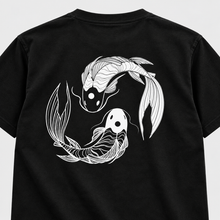 Load image into Gallery viewer, Philologa Tao Koi Yin Yang Tee back koi artwork detail
